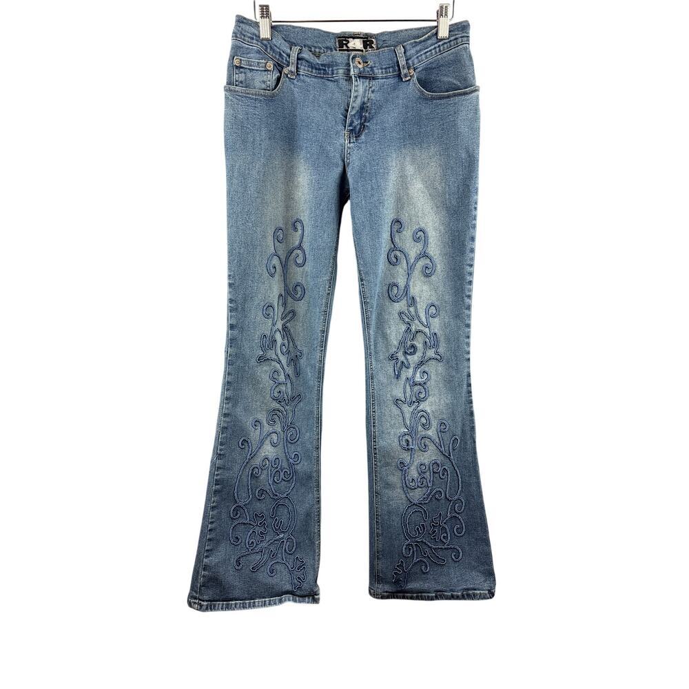 Women’s R4R Size 13 Light Blue Lowrise Jeans w/ Embroidery